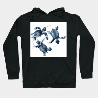 Indigo Blue Sea Turtles Hoodie